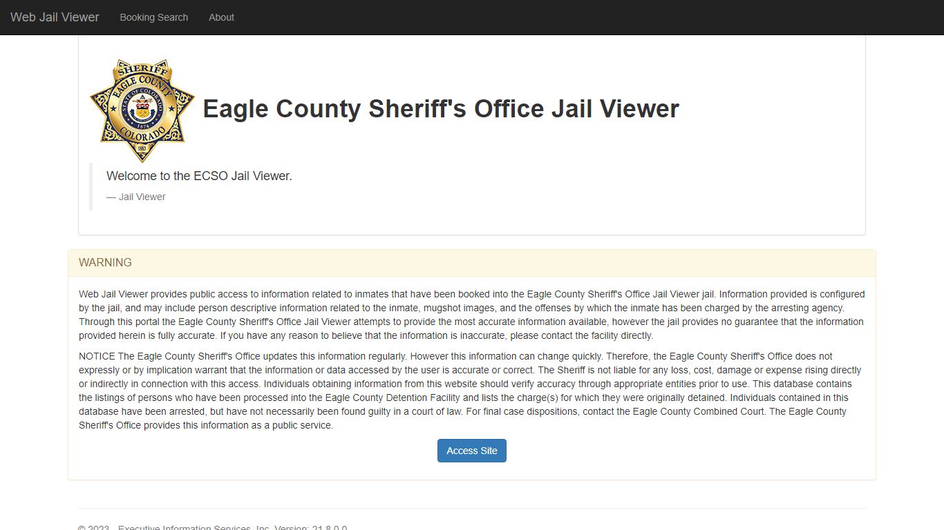 Home Page - Web Jail Viewer